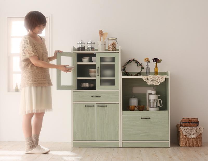 ミニキッチン収納シリーズ amitie アミティエ ミドル食器棚 商品追加画像28