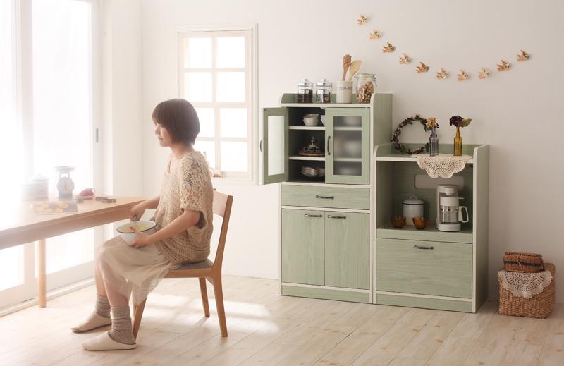 ミニキッチン収納シリーズ amitie アミティエ ミドル食器棚 商品追加画像29