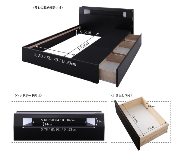 モダンライト・コンセント収納付きベッド Modellus モデラス 商品説明画像33