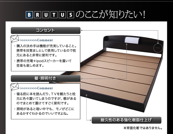 照明・コンセント付きフロアベッド BRUTUS ブルータス 商品説明画像21