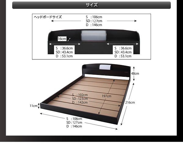 照明・コンセント付きフロアベッド BRUTUS ブルータス 商品説明画像22