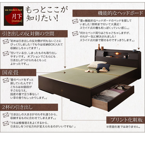 照明・棚付き畳収納ベッド 月下 Gekka 商品説明画像11