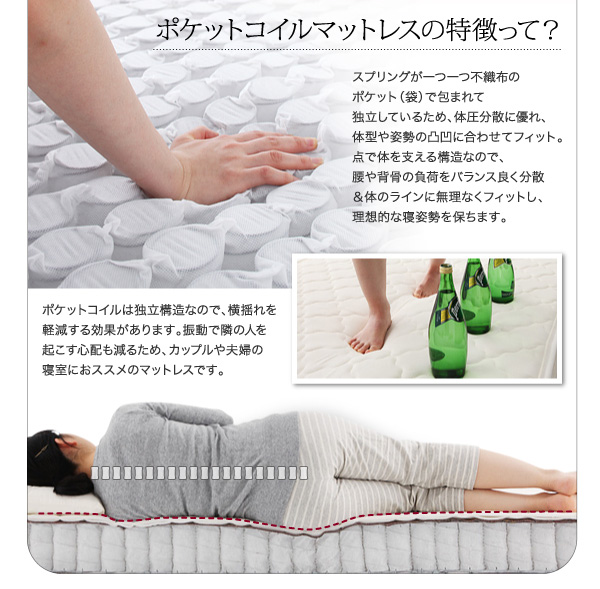 棚・コンセント付きデザイン収納ベッド Silvia シルビア 商品説明画像17