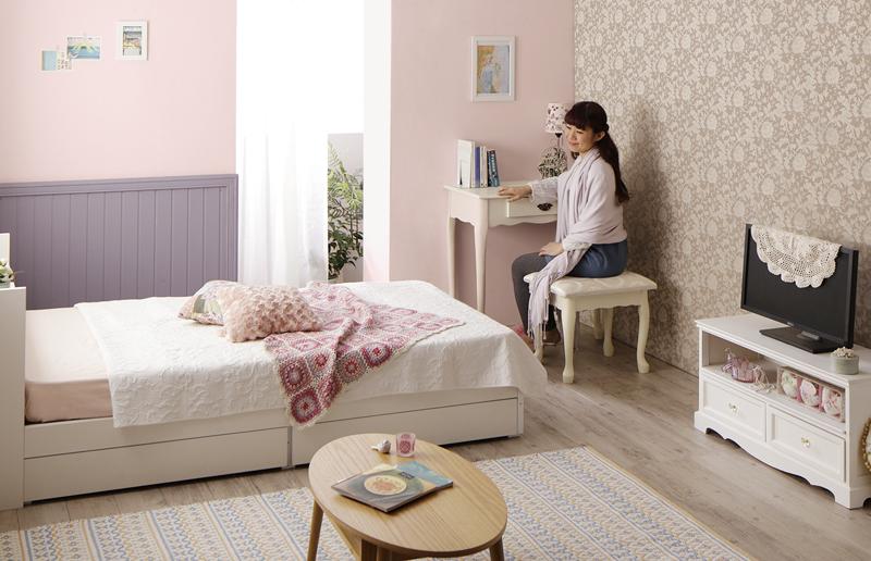 棚・コンセント付き収納ベッド Fleur フルール 商品追加画像10