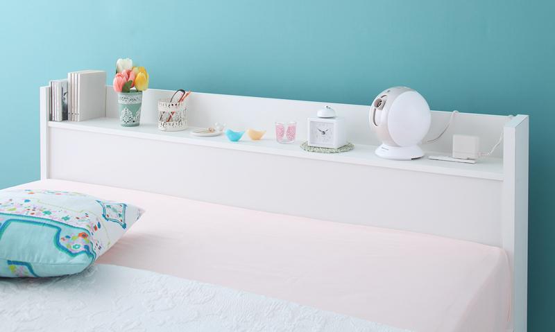 棚・コンセント付き収納ベッド Fleur フルール 商品追加画像11