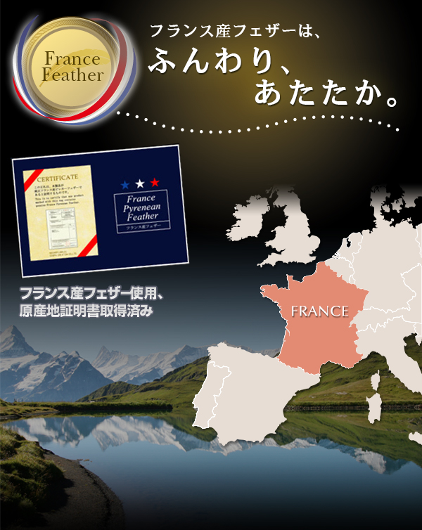 フランス産フェザー羽根布団8点セット 和タイプ 商品説明画像4