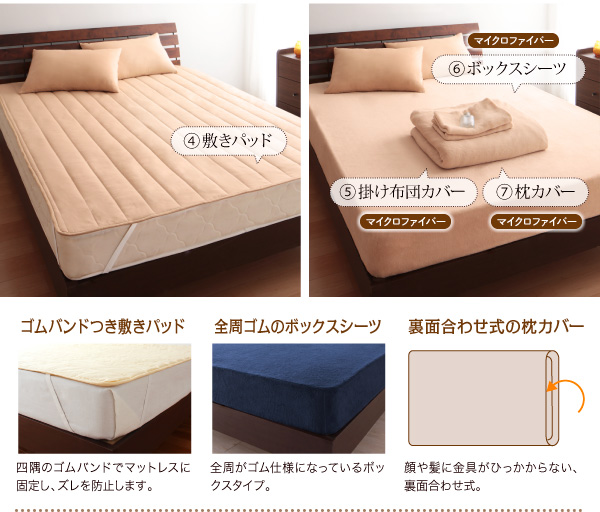 新20色羽根布団8点セット マイクロファイバータイプ  ベッドタイプ 商品説明画像28