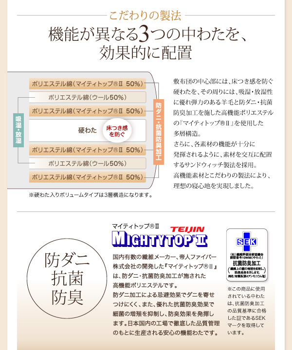 9色から選べる羽毛布団8点セット プレミアム敷布団タイプ 商品説明画像25