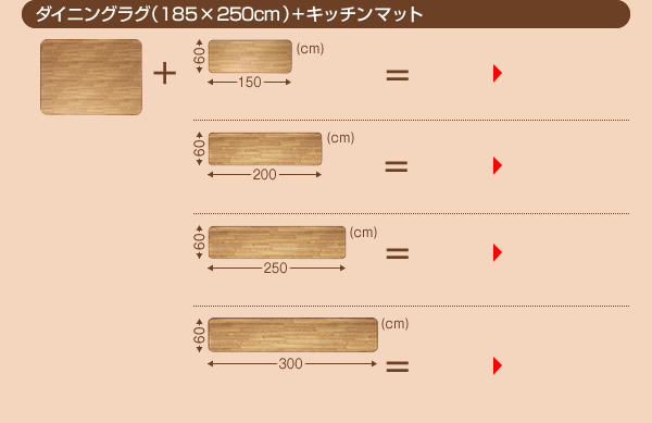 はっ水・はつ油・抗カビ・抗菌・防炎機能付きフローリング調ダイニングラグ&キッチンマット Natur ナトゥーリ 商品説明画像17