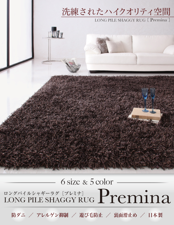 ロングパイルシャギーラグ Premina プレミナ 商品説明画像1