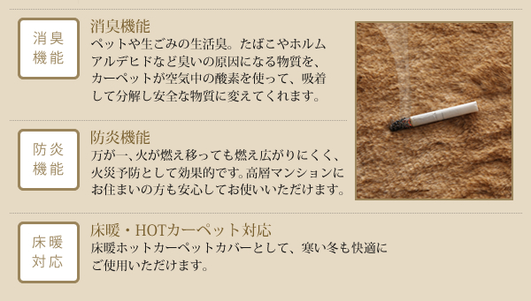 防ダニ・消臭・防炎・抗アレルギー機能付きフェイクファーラグ Rojye ロジェ 商品説明画像14