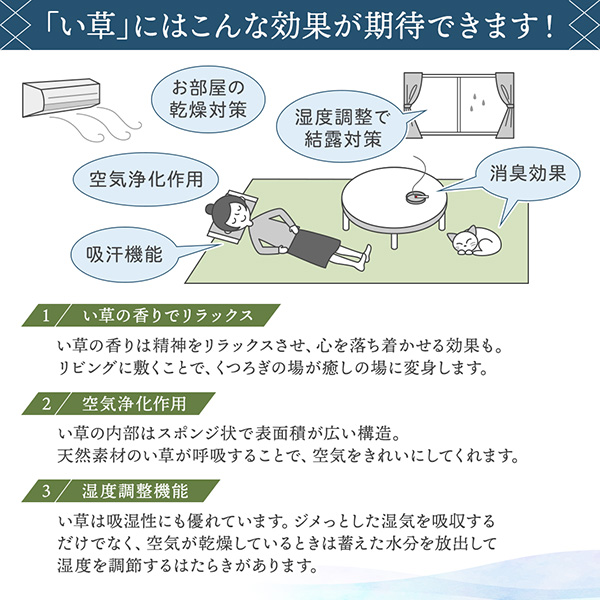 斜め格子柄 モダンデザインい草ラグ 雅 みやび 商品説明画像9