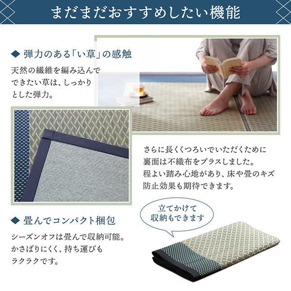 斜め格子柄 モダンデザインい草ラグ 雅 みやび 商品説明画像10