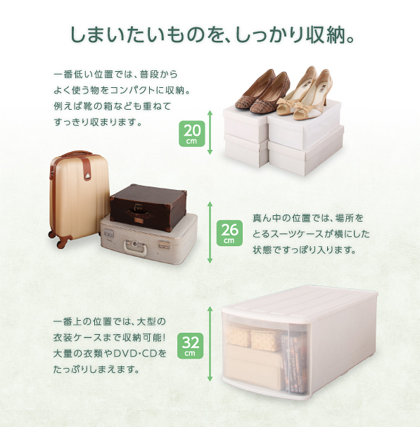 高さが調節できる!コンセント付き天然木すのこベッド Fit-in フィット・イン 商品説明画像4