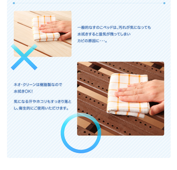 折りたたみ式抗菌樹脂すのこベッド Neo Clean ネオ・クリーン 商品説明画像6