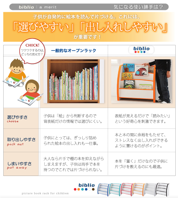 ソフト素材キッズファニチャーシリーズ絵本ラック biblio ビブリオ 商品説明画像9