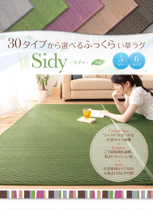 30タイプから選べる国産ふっくらい草ラグ Sidy シディ 商品説明画像2