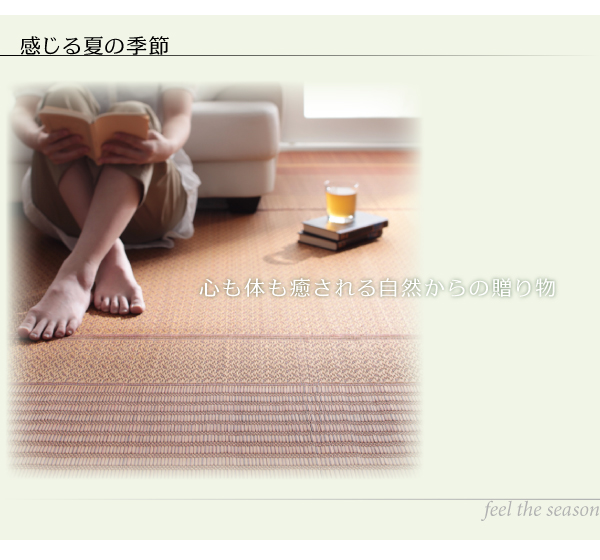 純国産モダンデザイン涼感い草ラグ Lyma ライマ 商品説明画像2