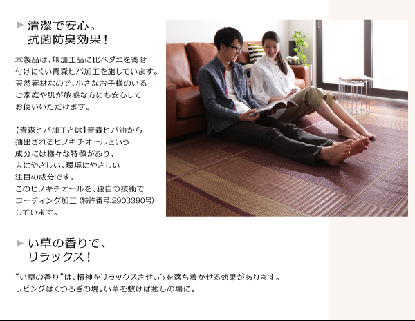 純国産モダンデザイン涼感い草ラグ Lyma ライマ 商品説明画像10