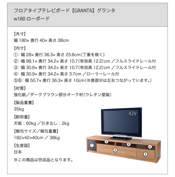フロアタイプテレビボード GRANTA グランタ 商品説明画像14