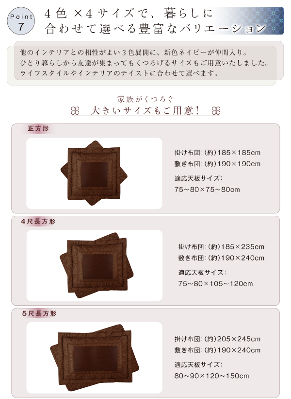 小紋柄こたつ布団 わつなぎ 商品説明画像14