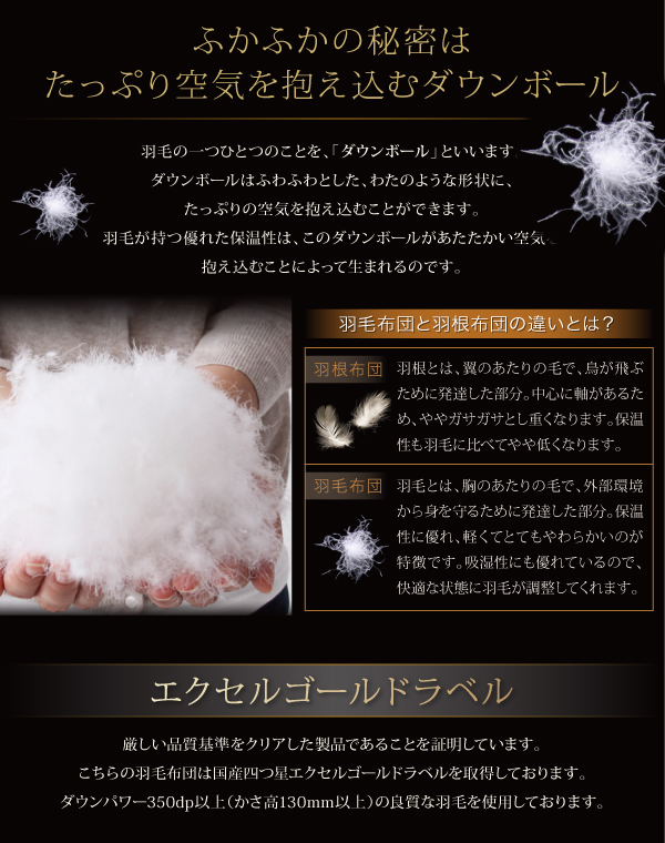 羽毛布団8点セット Conrad コンラッド 商品説明画像4