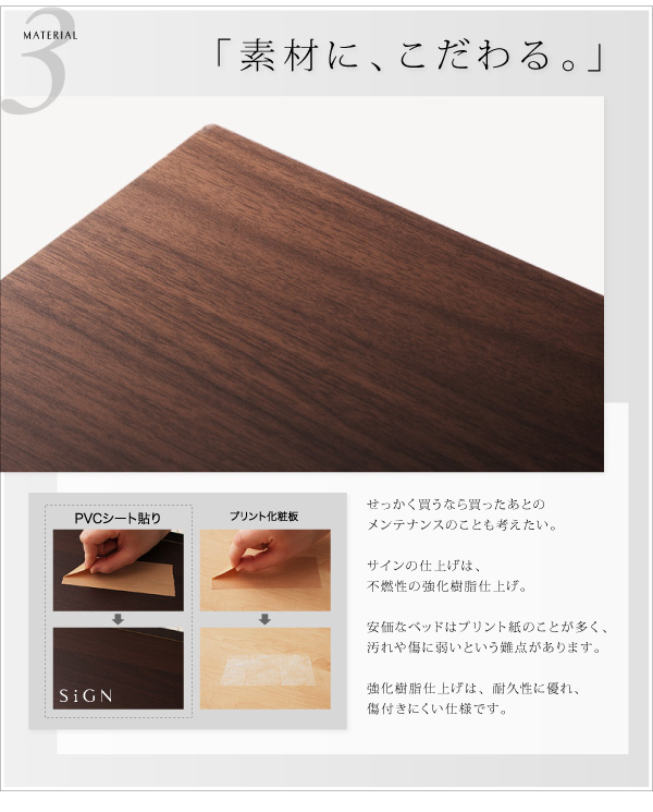 棚・コンセント付き収納ベッド Sign サイン 商品説明画像8