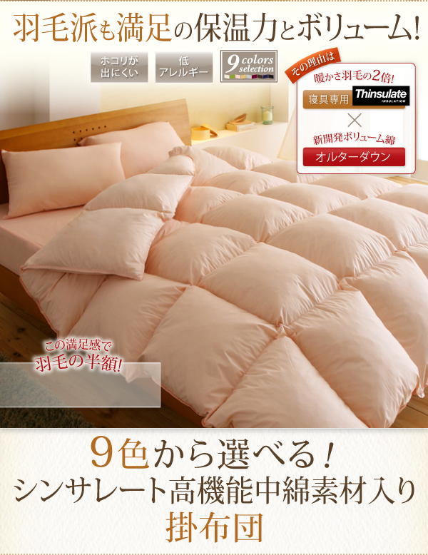 9色から選べる シンサレート入り掛布団 商品説明画像1