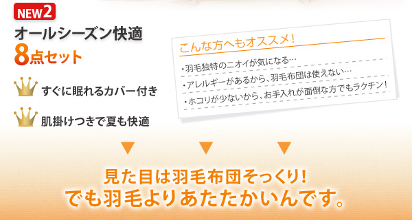9色から選べる シンサレート入り布団 8点セット プレミアム敷布団タイプ 商品説明画像6