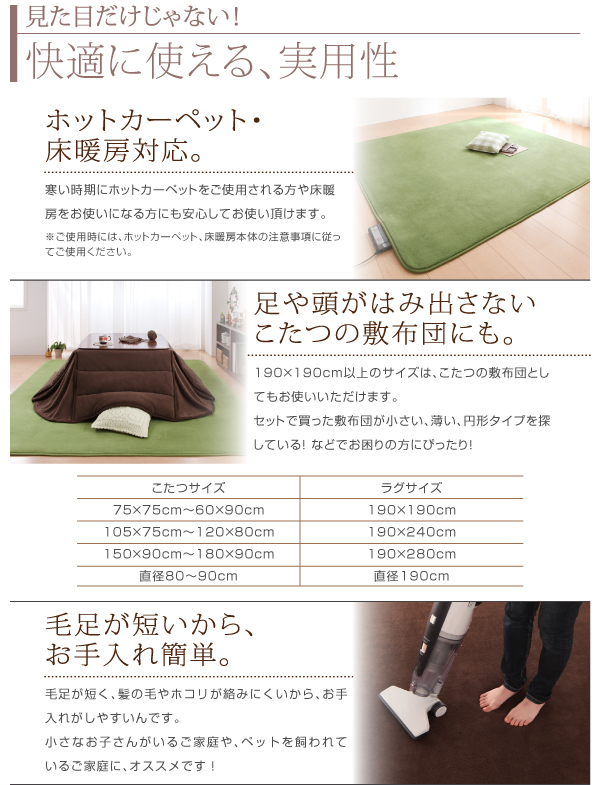 20色×6サイズから選べる マイクロファイバーラグ 商品説明画像10