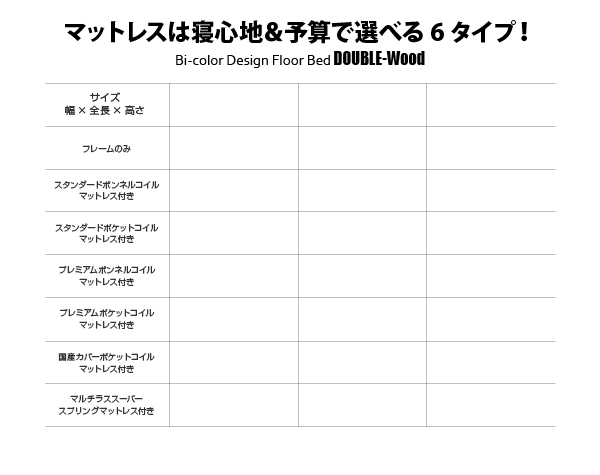 棚・コンセント付きバイカラーデザインフロアベッド DOUBLE-Wood ダブルウッド 商品説明画像13