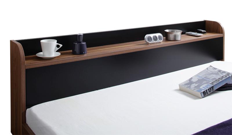 棚・コンセント付きバイカラーデザインフロアベッド DOUBLE-Wood ダブルウッド 商品追加画像2