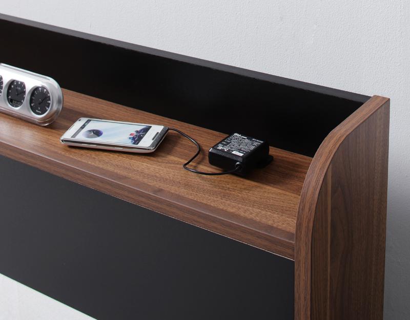 棚・コンセント付きバイカラーデザインフロアベッド DOUBLE-Wood ダブルウッド 商品追加画像18