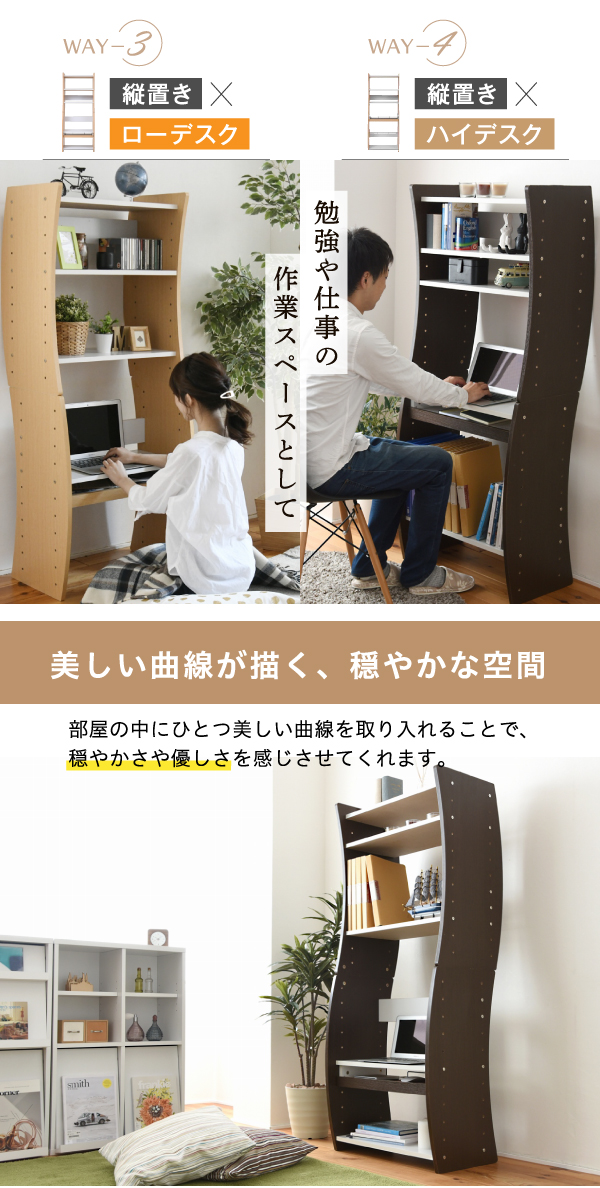 4WAYパソコンデスク wavy FWD-0208 商品説明画像3