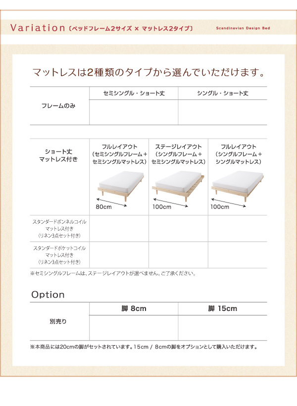 ショート丈北欧デザインベッド Pieni ピエニ 商品説明画像14