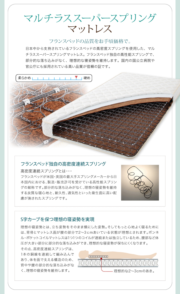 ガス圧式跳ね上げ収納ベッド Freizeit フライツァイト 商品説明画像23