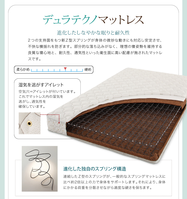 ガス圧式跳ね上げ収納ベッド Freizeit フライツァイト 商品説明画像24