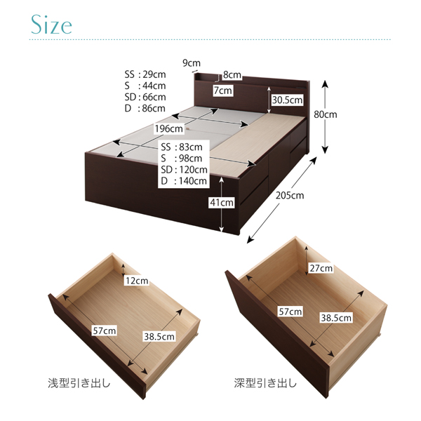 棚・コンセント付きチェストベッド Steady ステディ 商品説明画像26