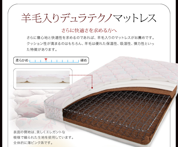 ガス圧式跳ね上げウッドスプリング収納ベッド Stadt シュタット レザータイプ 商品説明画像30
