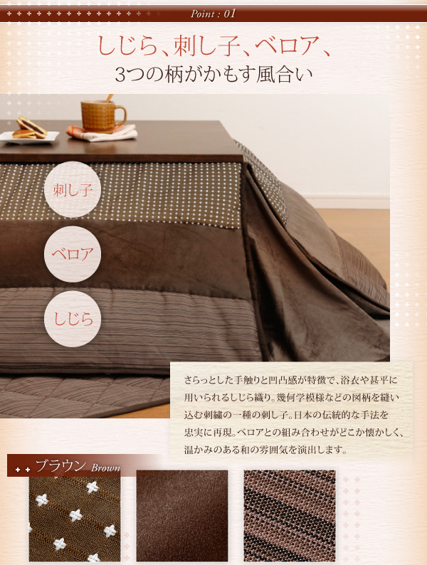 和レトロ省スペースこたつ掛け敷き布団セット・掛布団（単品） 商品説明画像3