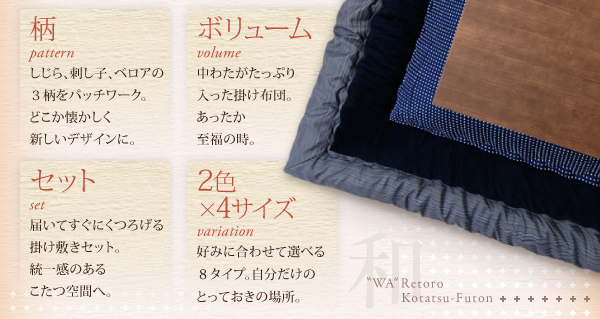 和レトロこたつ掛け敷き布団セット・掛布団（単品） 商品説明画像2