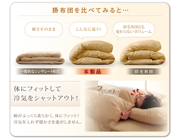 9色から選べる 洗える抗菌防臭 シンサレート高機能中綿素材入り布団 8点セット 商品説明画像10
