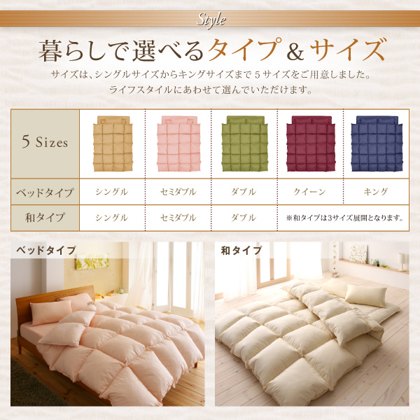 9色から選べる 洗える抗菌防臭 シンサレート高機能中綿素材入り布団 8点セット 商品説明画像16