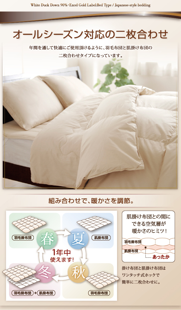 羽毛布団8点セット プレミアム敷布団 Conrad コンラッド 商品説明画像9