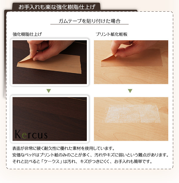 棚・コンセント付き収納ベッド Kercus ケークス 商品説明画像9