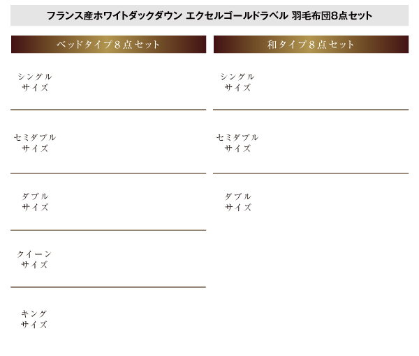 羽毛布団8点セット Celicia セリシア 商品説明画像20