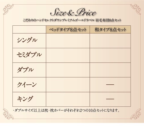 羽毛布団8点セット Noiva ノイヴァ 商品説明画像30
