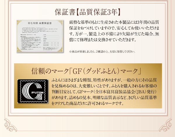 羽毛布団8点セット プレミアム敷布団 Noiva ノイヴァ 商品説明画像25