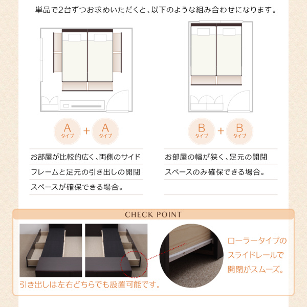 連結ファミリー収納ベッド Weitblick ヴァイトブリック (ベッドフレームのみ / Aタイプ / シングル / ダークブラウン / -　[No.100004930]) 商品説明画像8