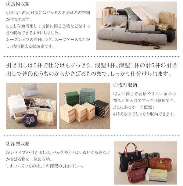 コンセント付きチェストベッド Spass シュパース 商品説明画像4